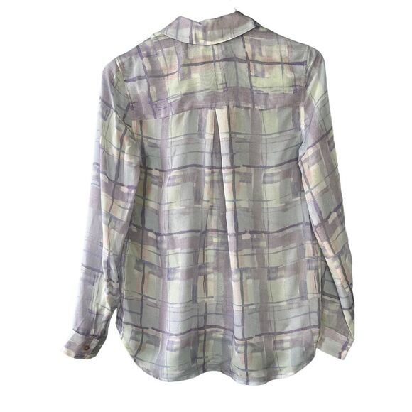 NWT L’AGENCE Holly Long Sleeve Button Down Silk Pastel Blouse XS - Picture 5 of 8